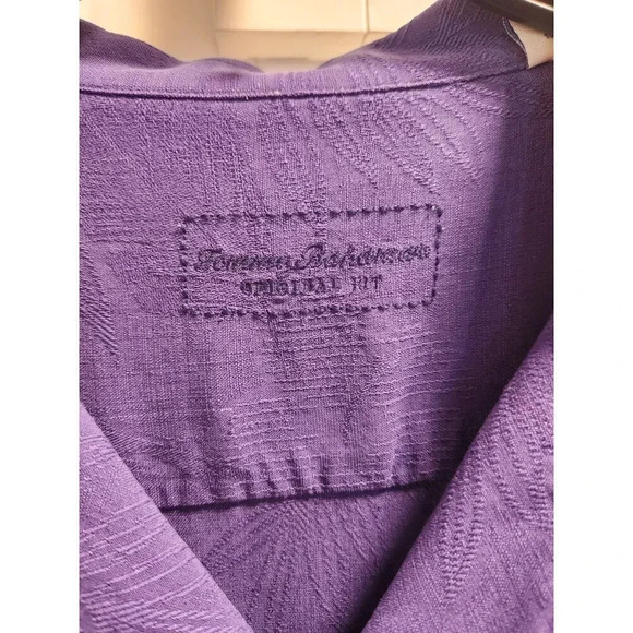 Tommy Bahama 100% Silk Tropical Textured Button Down Shirt Sz L - Picture 3 of 10